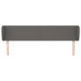 Cabecero de cuero sintético gris 203x23x78/88 cm
