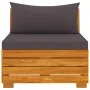 4-Sitzer-Gartensofa mit Kissen aus massivem Akazienholz von , Gartensets - Ref: Foro24-3087314, Preis: 668,83 €, Rabatt: %