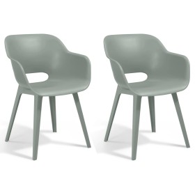 Keter Sillas de jardín Akola 2 unidades verde vintage de , Sillas de jardín - Ref: Foro24-432689, Precio: 167,32 €, Descuento: %