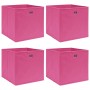 Cajas de almacenaje 4 uds tela rosa 32x32x32 cm