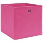 Cajas de almacenaje 4 uds tela rosa 32x32x32 cm