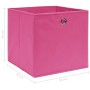 Cajas de almacenaje 4 uds tela rosa 32x32x32 cm