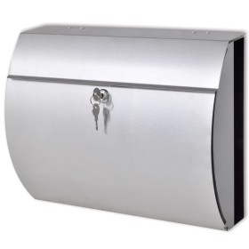 Stainless steel elongated mailbox by , mailboxes - Ref: Foro24-50352, Price: 53,23 €, Discount: %