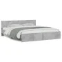 Concrete gray bed frame with headboard 200x200cm by , Beds and slatted bases - Ref: Foro24-3207458, Price: 212,22 €, Discount: %