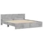 Concrete gray bed frame with headboard 200x200cm by , Beds and slatted bases - Ref: Foro24-3207458, Price: 212,22 €, Discount: %