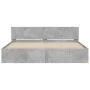 Concrete gray bed frame with headboard 200x200cm by , Beds and slatted bases - Ref: Foro24-3207458, Price: 212,22 €, Discount: %