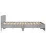 Concrete gray bed frame with headboard 200x200cm by , Beds and slatted bases - Ref: Foro24-3207458, Price: 212,22 €, Discount: %