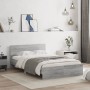 Sonoma gray bed frame with headboard 135x190 cm by , Beds and slatted bases - Ref: Foro24-3207509, Price: 171,76 €, Discount: %