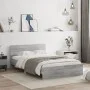Sonoma gray bed frame with headboard 135x190 cm by , Beds and slatted bases - Ref: Foro24-3207509, Price: 168,89 €, Discount: %