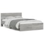 Sonoma gray bed frame with headboard 135x190 cm by , Beds and slatted bases - Ref: Foro24-3207509, Price: 171,76 €, Discount: %