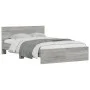 Estructura de cama con cabecero gris Sonoma 135x190 cm de , Camas y somieres - Ref: Foro24-3207509, Precio: 168,88 €, Descuen...