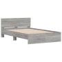 Sonoma gray bed frame with headboard 135x190 cm by , Beds and slatted bases - Ref: Foro24-3207509, Price: 171,76 €, Discount: %