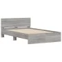 Sonoma gray bed frame with headboard 135x190 cm by , Beds and slatted bases - Ref: Foro24-3207509, Price: 168,89 €, Discount: %
