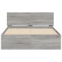 Sonoma gray bed frame with headboard 135x190 cm by , Beds and slatted bases - Ref: Foro24-3207509, Price: 171,76 €, Discount: %