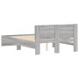 Estructura de cama con cabecero gris Sonoma 135x190 cm