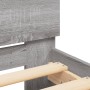 Estructura de cama con cabecero gris Sonoma 135x190 cm