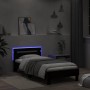 Bed frame with headboard and LED lights black 100x200 cm by , Beds and slatted bases - Ref: Foro24-838709, Price: 127,23 €, D...