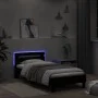 Bettgestell mit Kopfteil und LED-Leuchten schwarz 100x200 cm von , Betten und Lattenroste - Ref: Foro24-838709, Preis: 124,80...