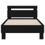 Bettgestell mit Kopfteil und LED-Leuchten schwarz 100x200 cm von , Betten und Lattenroste - Ref: Foro24-838709, Preis: 124,80...