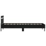 Bed frame with headboard and LED lights black 100x200 cm by , Beds and slatted bases - Ref: Foro24-838709, Price: 127,23 €, D...