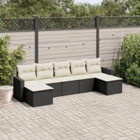 7-piece garden dining set with black synthetic rattan cushions by , Modular outdoor sofas - Ref: Foro24-3251673, Price: 389,5...