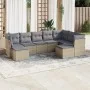 Set de sofás de jardín 9 pzas con cojines ratán sintético beige de , Conjuntos de jardín - Ref: Foro24-3250408, Precio: 560,8...