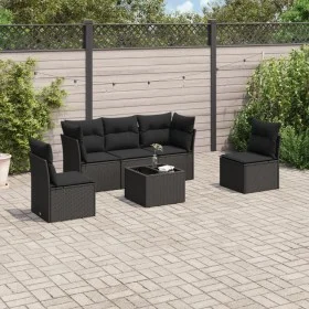 6-piece garden sofa set and black synthetic rattan cushions by , Garden sets - Ref: Foro24-3217355, Price: 389,96 €, Discount: %