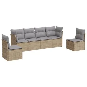 Garden sofa set with 6-piece synthetic rattan beige cushions by , Garden sets - Ref: Foro24-3217369, Price: 353,09 €, Discoun...