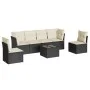 Set de comedor de jardín 7 pzas y cojines ratán sintético negro de , Conjuntos de jardín - Ref: Foro24-3217376, Precio: 391,2...