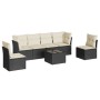 Set de comedor de jardín 7 pzas y cojines ratán sintético negro by , Garden sets - Ref: Foro24-3217376, Price: 366,32 €, Disc...