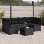 7-teiliges Garten-Essset und schwarze Kissen aus synthetischem Rattan von , Gartensets - Ref: Foro24-3217395, Preis: 413,90 €...