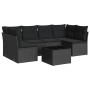 7-teiliges Garten-Essset und schwarze Kissen aus synthetischem Rattan von , Gartensets - Ref: Foro24-3217395, Preis: 413,90 €...
