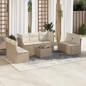 Juego de sofás de jardín con cojines beige 8 pzas ratán PE by , Garden sets - Ref: Foro24-3217418, Price: 503,90 €, Discount: %