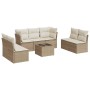Juego de sofás de jardín con cojines beige 8 pzas ratán PE by , Garden sets - Ref: Foro24-3217418, Price: 484,57 €, Discount: %