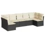 Garten-Essgruppe 7-teilig mit schwarzen Polstern aus synthetischem Rattan von , Gartensets - Ref: Foro24-3217426, Preis: 390,...