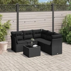 6-piece garden sofa set with black synthetic rattan cushions by , Garden sets - Ref: Foro24-3217625, Price: 387,61 €, Discoun...