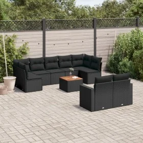 Garden sofa set 10 pieces with black synthetic rattan cushions by , Modular outdoor sofas - Ref: Foro24-3224270, Price: 619,8...