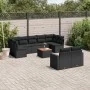 Set Gartensofas 10 Stück Kissen synthetisches Rattan schwarz von , Modulare Sofas für den Außenbereich - Ref: Foro24-3224270,...