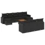 Garden sofa set 11 pieces and black synthetic rattan cushions by , Modular outdoor sofas - Ref: Foro24-3224340, Price: 649,92...