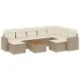 Gartensofa-Set mit beigen Kissen, 10-teilig, synthetisches Rattan von , Modulare Sofas für den Außenbereich - Ref: Foro24-322...