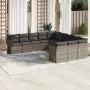Garden sofa set 11 pieces and gray synthetic rattan cushions by , Garden sets - Ref: Foro24-3218410, Price: 635,89 €, Discoun...