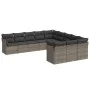 Garden sofa set 11 pieces and gray synthetic rattan cushions by , Garden sets - Ref: Foro24-3218410, Price: 635,89 €, Discoun...