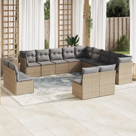 12-teiliges Gartensofa-Set und braune synthetische Rattankissen von , Gartensets - Ref: Foro24-3218419, Preis: 717,43 €, Raba...