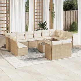 Gartensofa-Set mit Kissen, 13-teilig, beiges synthetisches Rattan von , Gartensets - Ref: Foro24-3218438, Preis: 885,36 €, Ra...