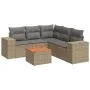Garden sofa set with cushions 6 pieces beige synthetic rattan by , Garden sets - Ref: Foro24-3257774, Price: 436,11 €, Discou...