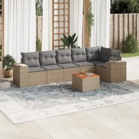 7-piece garden sofa set and beige synthetic rattan cushions by , Garden sets - Ref: Foro24-3257788, Price: 477,79 €, Discount: %