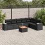 8-piece garden sofa set and black synthetic rattan cushions by , Garden sets - Ref: Foro24-3257805, Price: 507,52 €, Discount: %