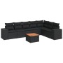8-piece garden sofa set and black synthetic rattan cushions by , Garden sets - Ref: Foro24-3257805, Price: 516,46 €, Discount: %