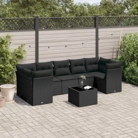 Set aus 8-teiligen Gartensofas und Kissen Kunstrattan schwarz von , Gartensets - Ref: Foro24-3249124, Preis: 507,27 €, Rabatt: %