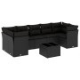 Set aus 8-teiligen Gartensofas und Kissen Kunstrattan schwarz von , Gartensets - Ref: Foro24-3249124, Preis: 519,71 €, Rabatt: %